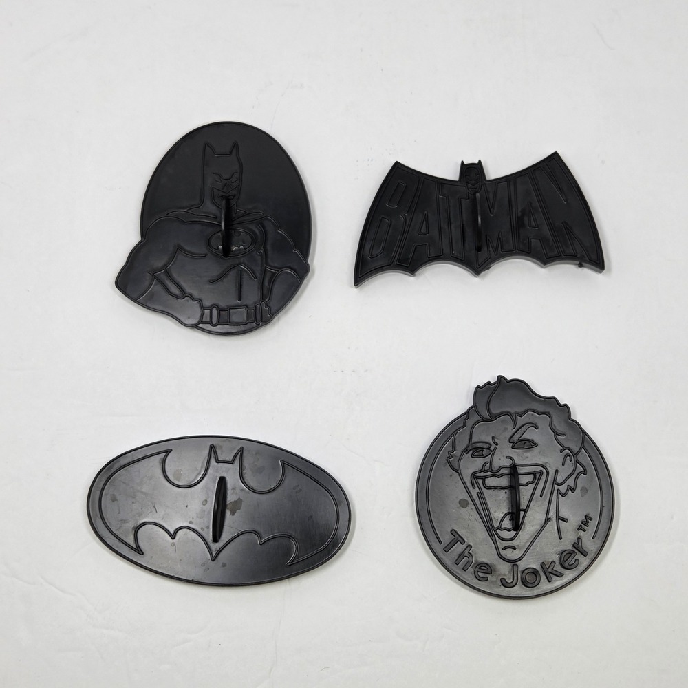 1989 Wilton Batman The Joker Cookie Cutter Set 4pc Black Plastic DC Vintage